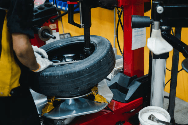 Wheel alignment service at Medina Tire